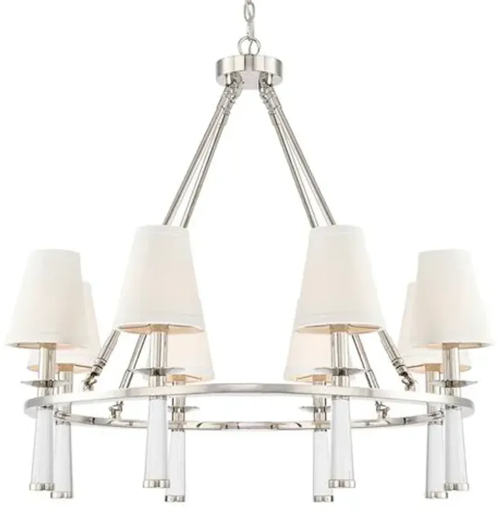 Baxter 8-Light Chandelier - Polished Nickel - Crystorama - Silver