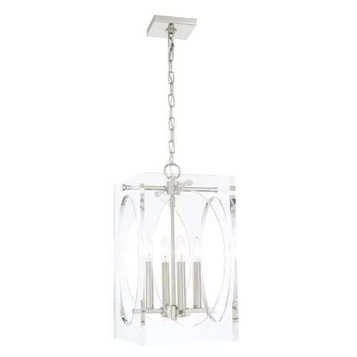 Drake Narrow Chandelier - Clear/Nickel - Crystorama