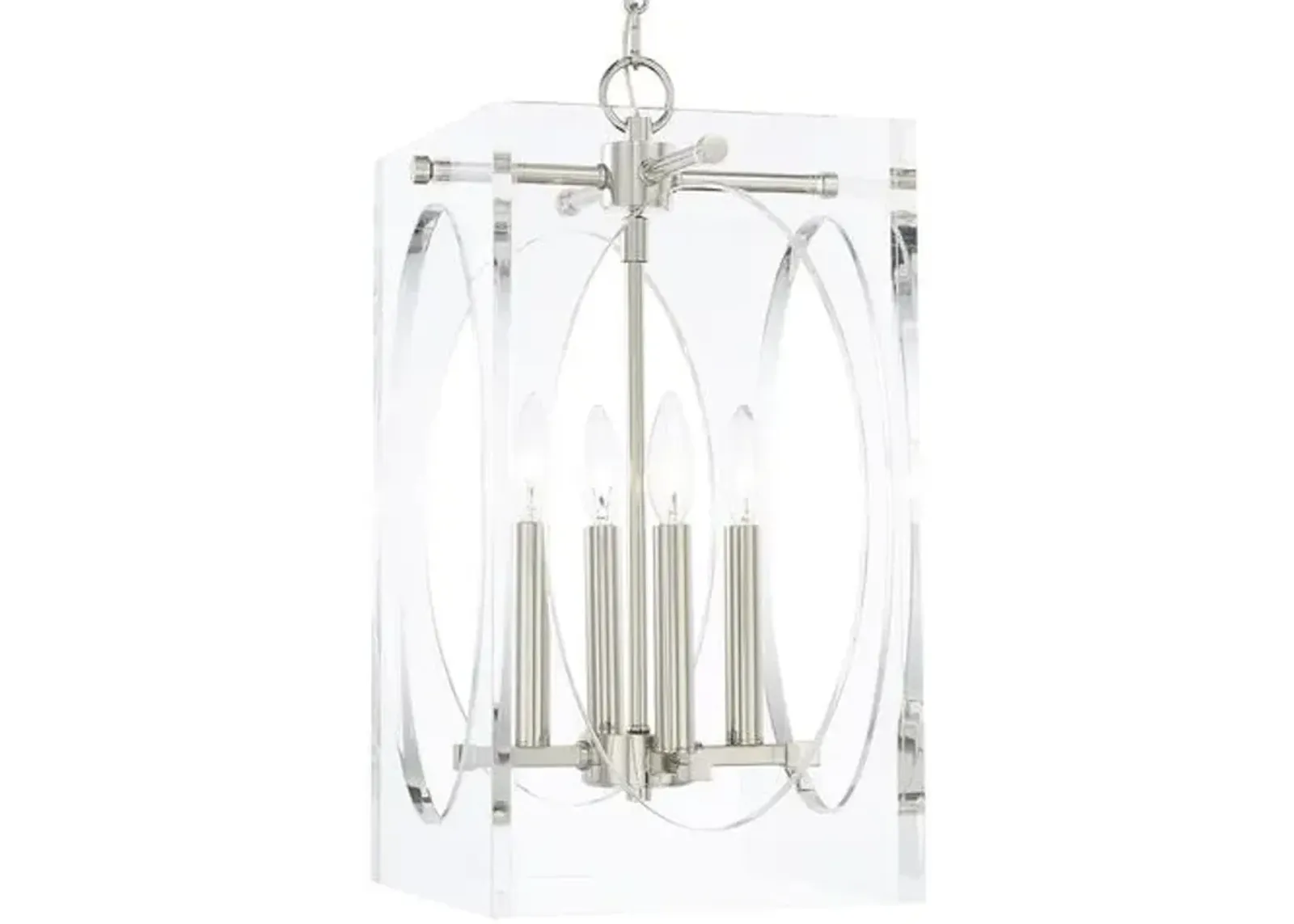 Drake Narrow Chandelier - Clear/Nickel - Crystorama