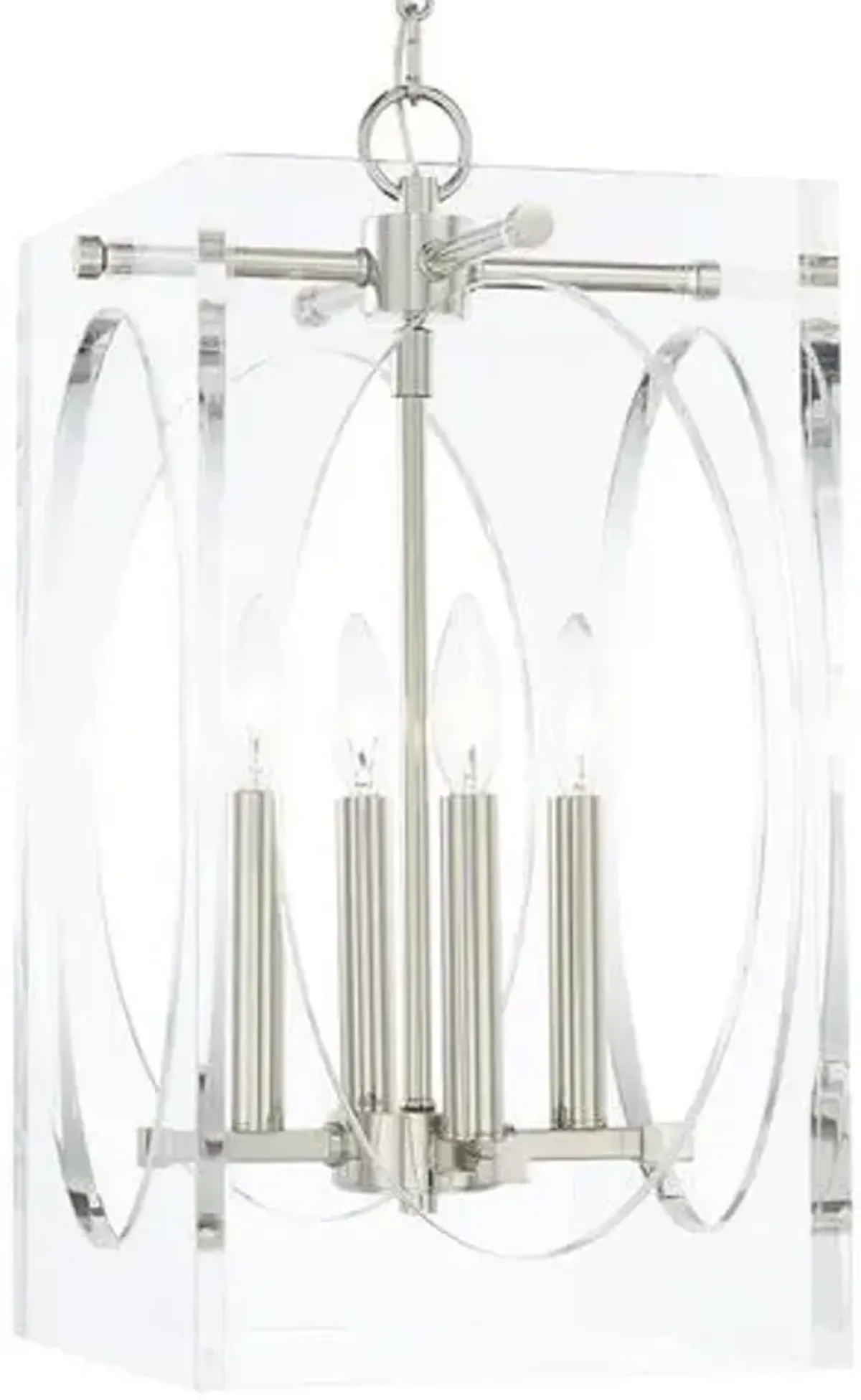 Drake Narrow Chandelier - Clear/Nickel - Crystorama