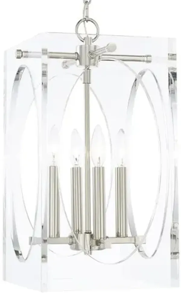 Drake Narrow Chandelier - Clear/Nickel - Crystorama