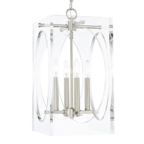 Drake Narrow Chandelier - Clear/Nickel - Crystorama