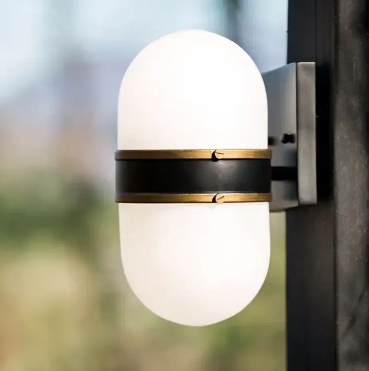 Capsule Outdoor Sconce - Black/Gold - Crystorama