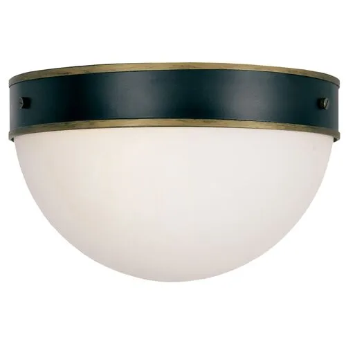 Capsule Outdoor 2-Light Flush Mount - Black/Gold - Crystorama