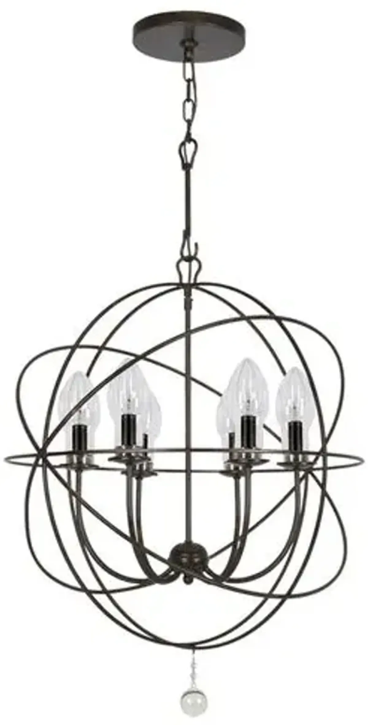 Solaris Outdoor 6-Light Chandelier - Bronze - Crystorama - Black