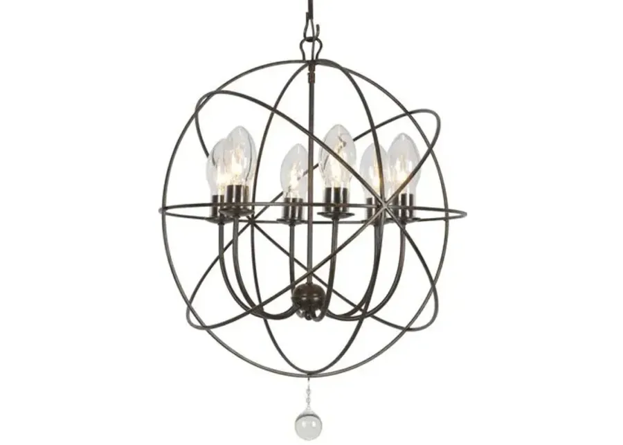 Solaris Outdoor 6-Light Chandelier - Bronze - Crystorama - Black