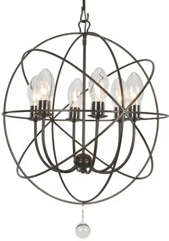 Solaris Outdoor 6-Light Chandelier - Bronze - Crystorama - Black