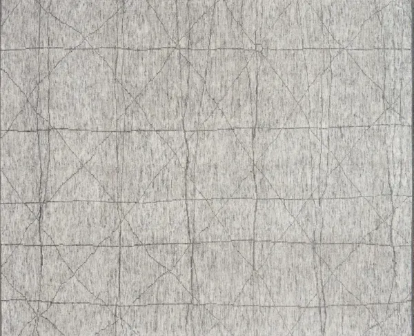 Reposa Hand-Knotted Rug, Slate/Gray