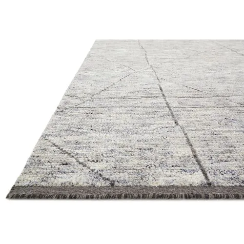 Reposa Hand-Knotted Rug - Slate/Gray - Gray