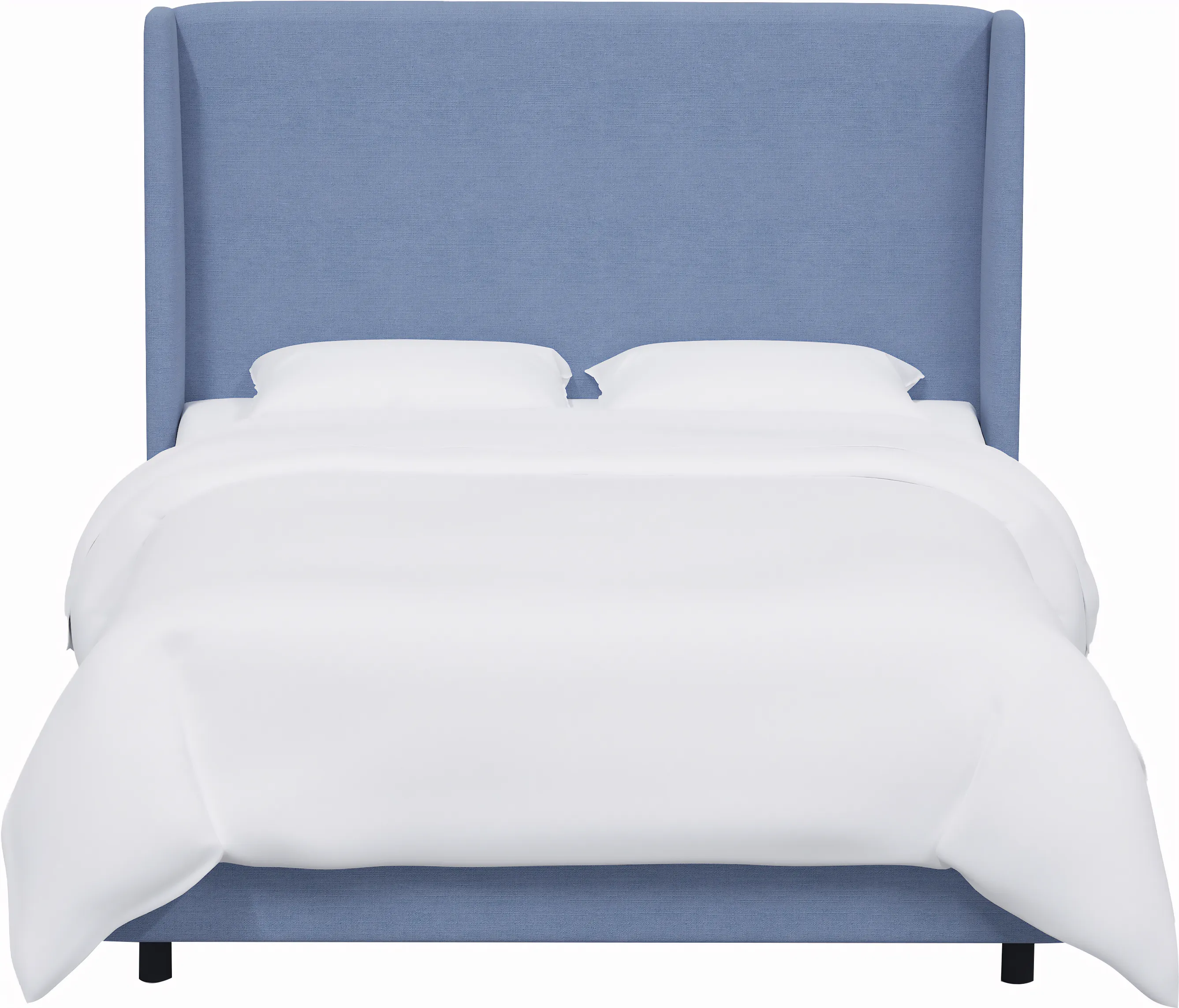 Kelly Wingback Bed - Handcrafted - Blue