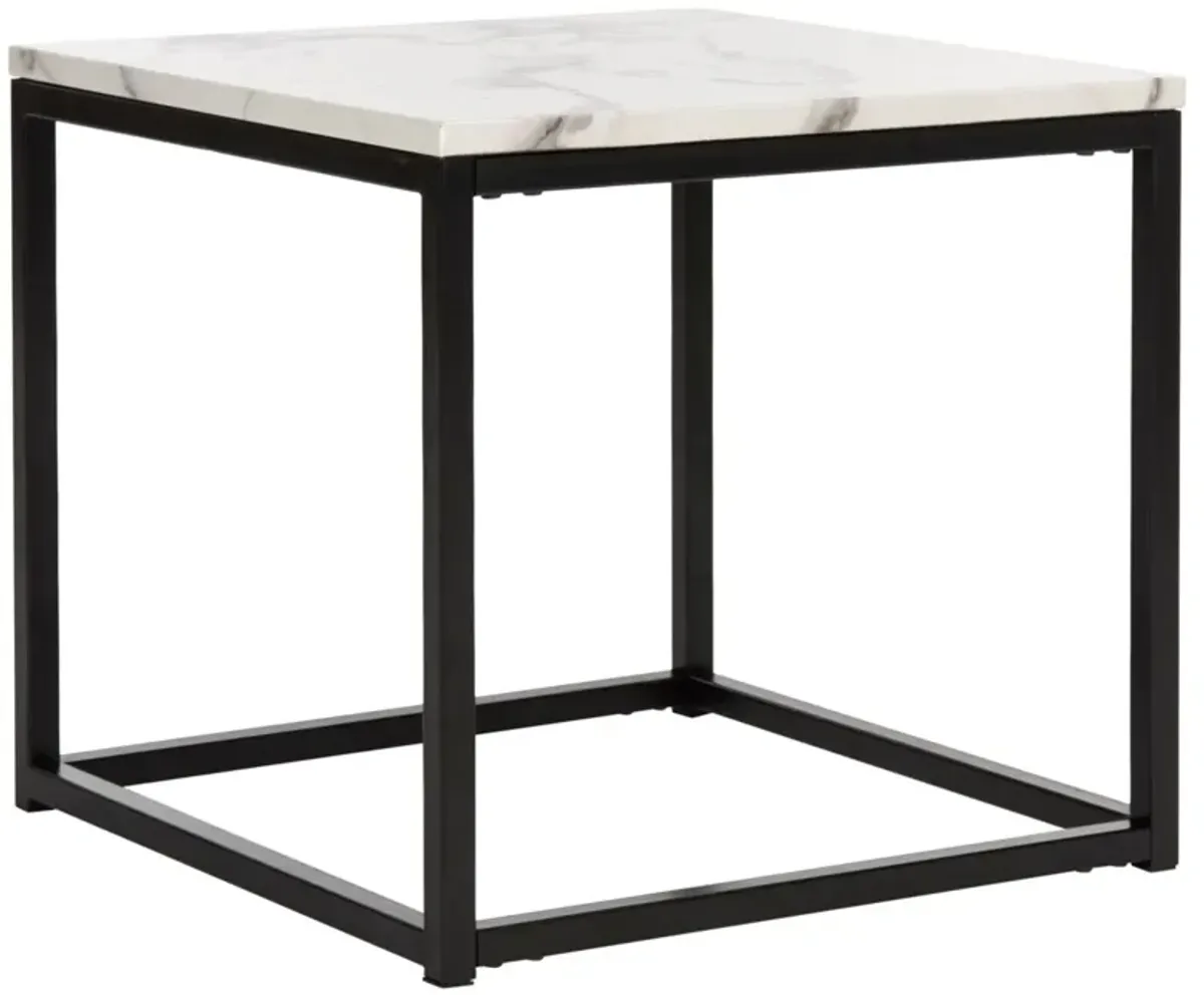 Cuevas Side Table, White/Gray
