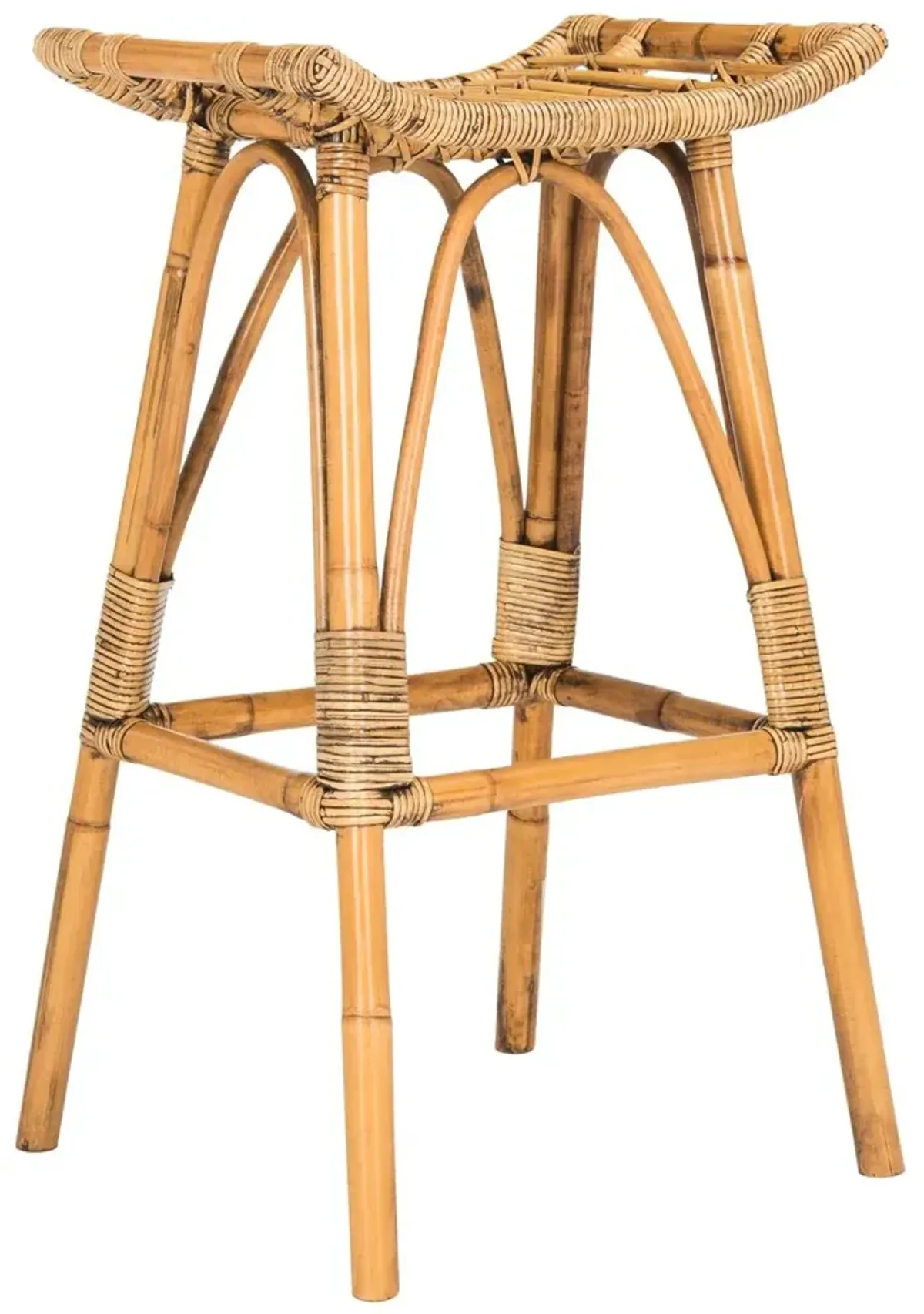 Barajas Rattan Barstool - Brown