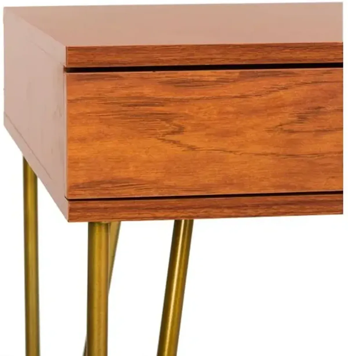 Banks Desk - Natural/Gold - Brown