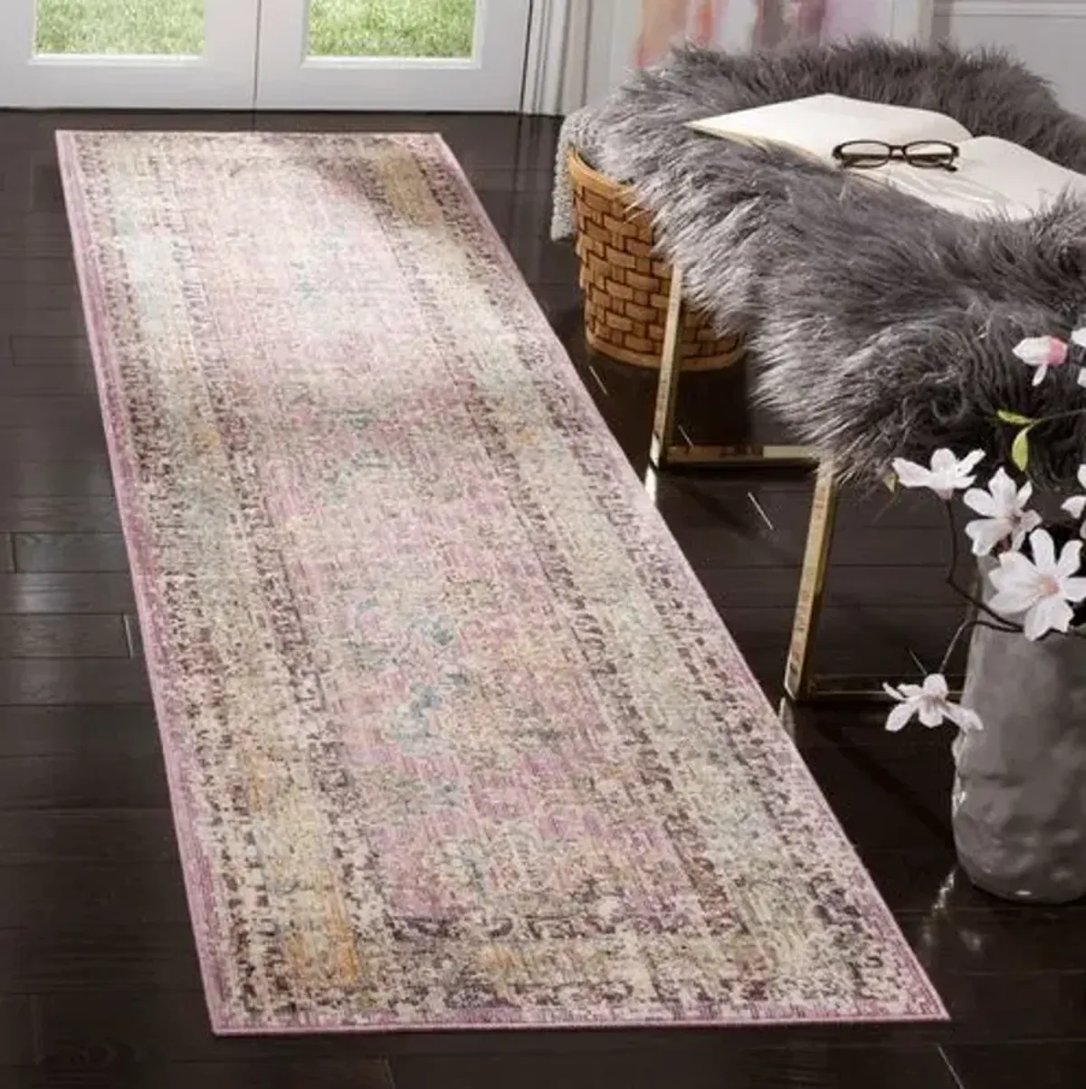 Atitlan Rug - Rose/Light Gray - Pink - Pink