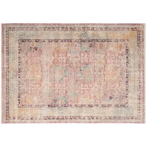 Atitlan Rug - Rose/Light Gray - Pink - Pink