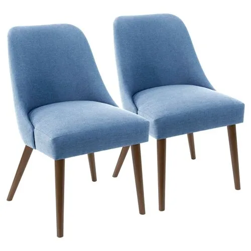 Set of 2 Barron Side Chairs - Handcrafted - Blue