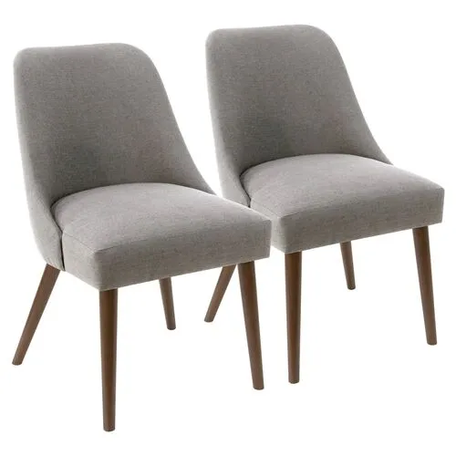 Set of 2 Barron Side Chairs - Handcrafted - Gray