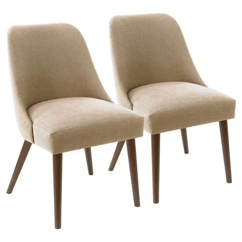 Set of 2 Barron Side Chairs - Handcrafted - Beige