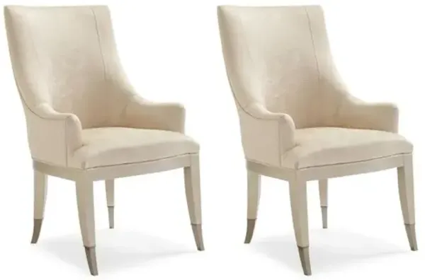 Set of 2 Malverne Armchairs - Ivory - Beige