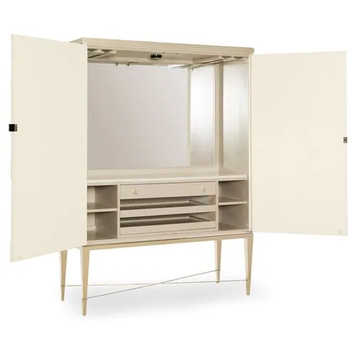 Palms Up Bar Cabinet - Ivory