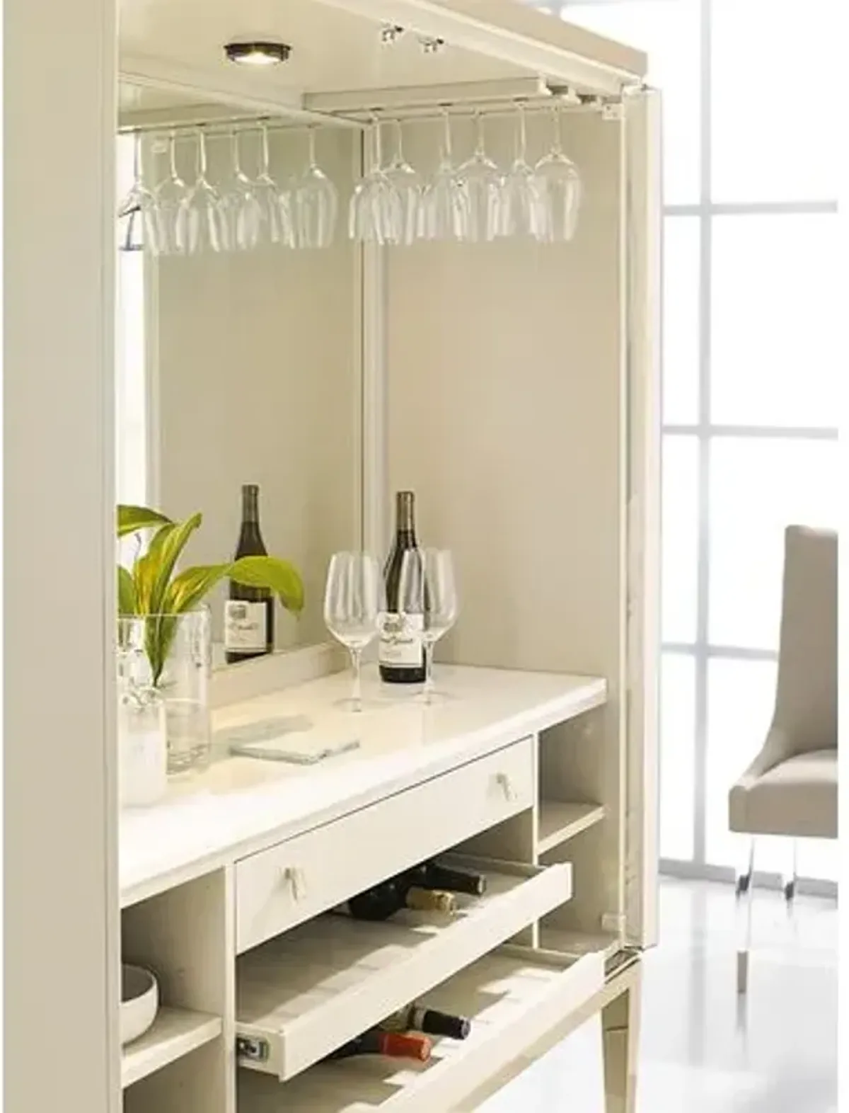 Palms Up Bar Cabinet - Ivory