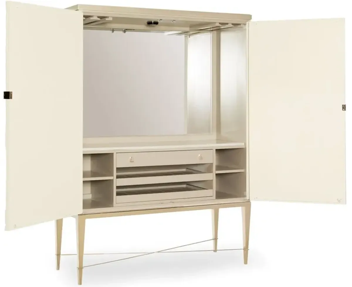 Palms Up Bar Cabinet, Ivory