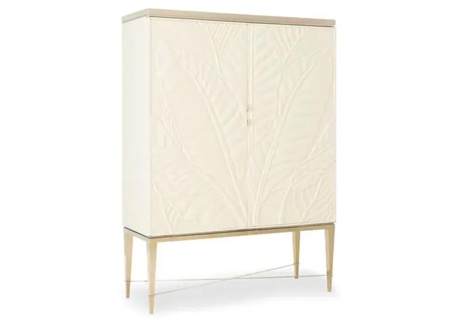 Palms Up Bar Cabinet - Ivory