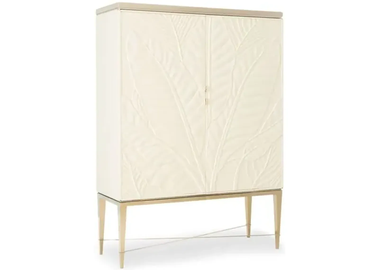 Palms Up Bar Cabinet - Ivory