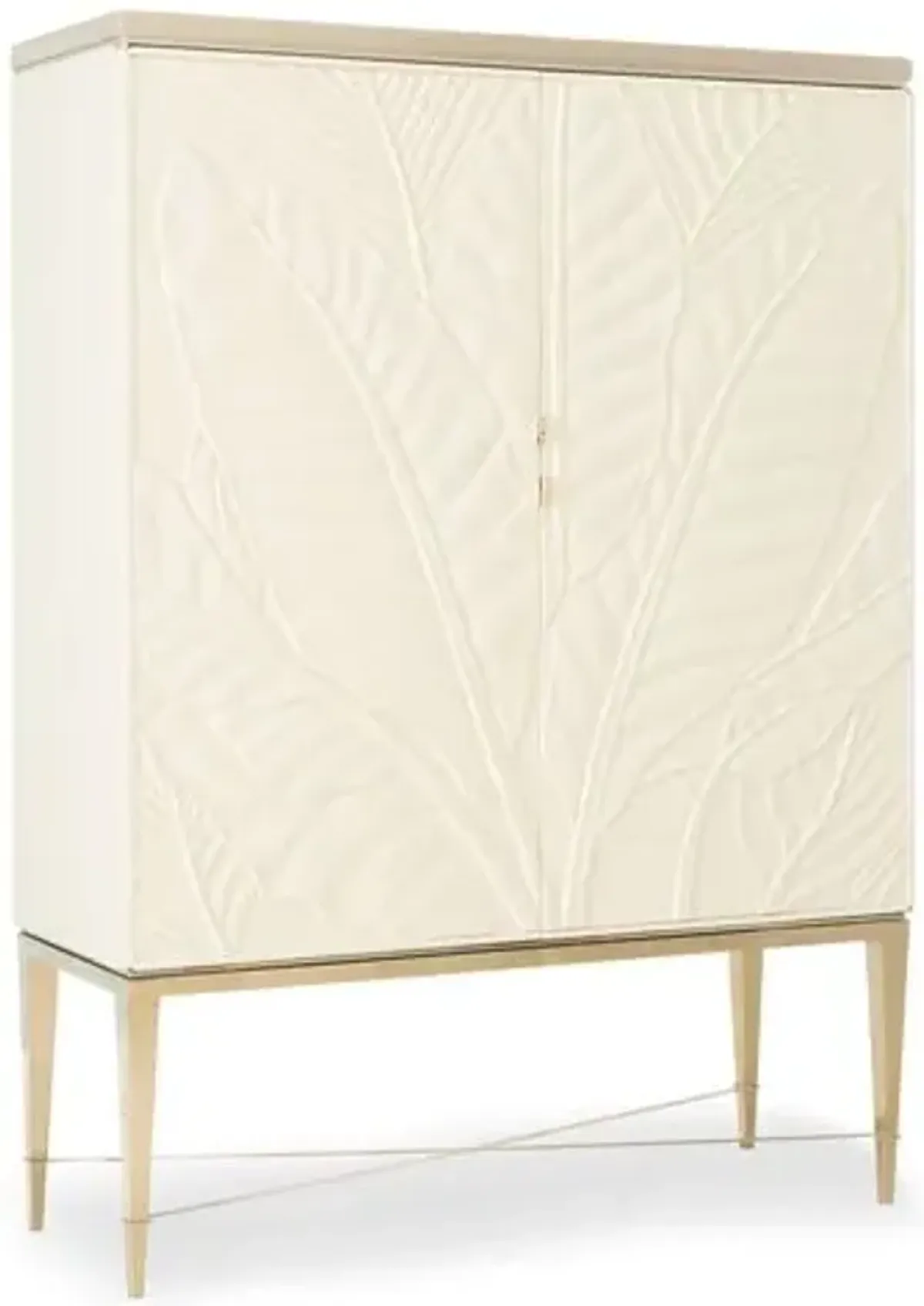 Palms Up Bar Cabinet - Ivory