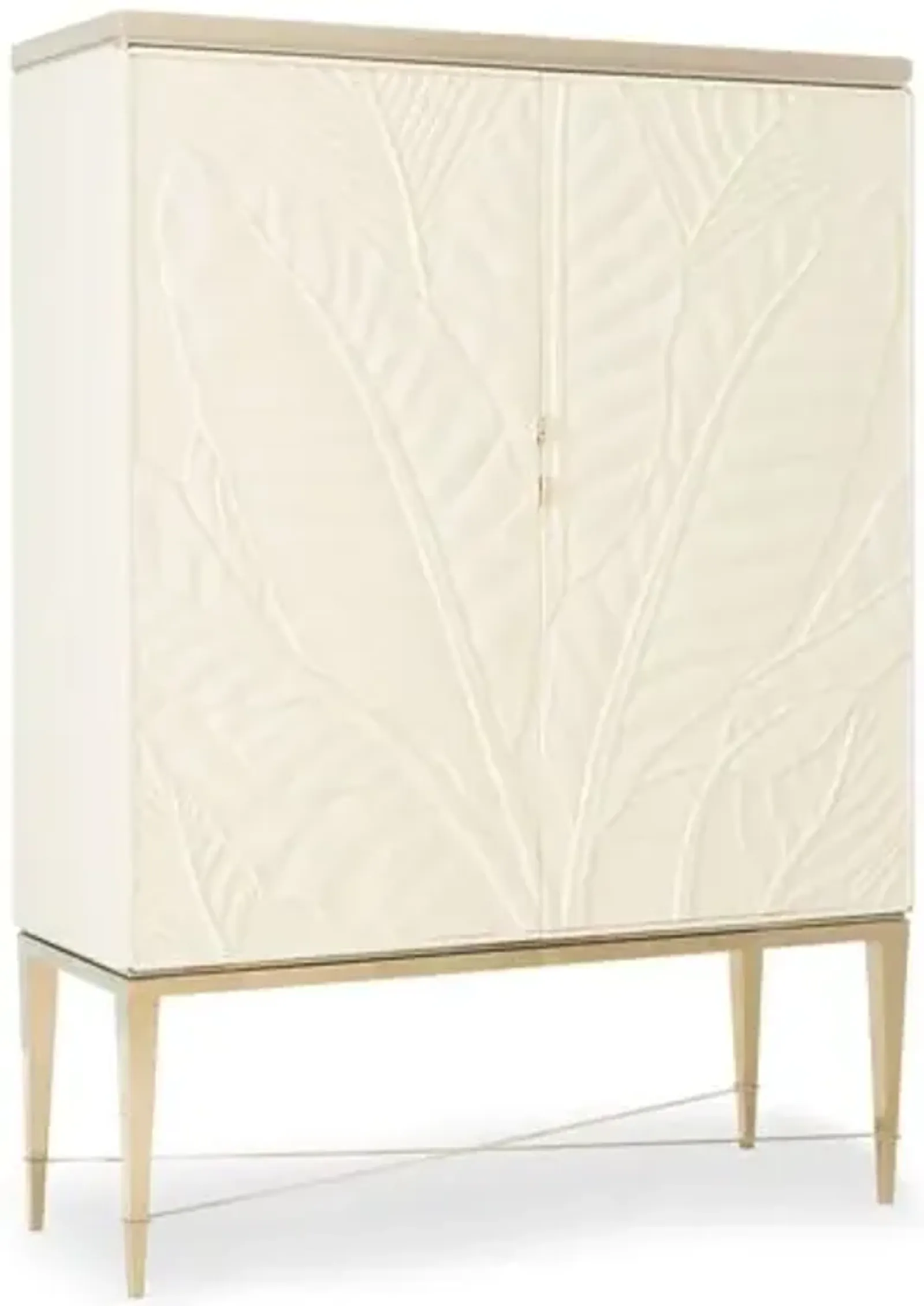 Palms Up Bar Cabinet - Ivory