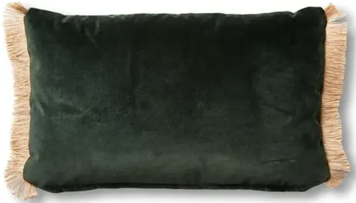 Celeste 12x20 Velvet Lumbar Pillow - Forest