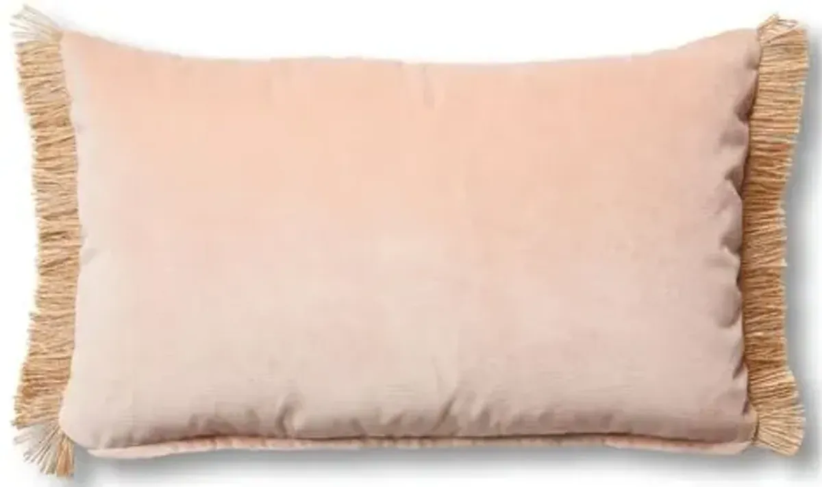 Celeste 12x20 Velvet Lumbar Pillow - Blush