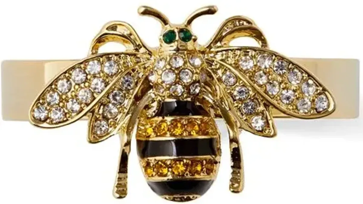 Set of 4 Bee Napkin Rings - Gold - Joanna Buchanan