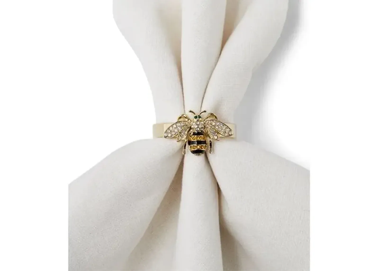 Set of 4 Bee Napkin Rings - Gold - Joanna Buchanan