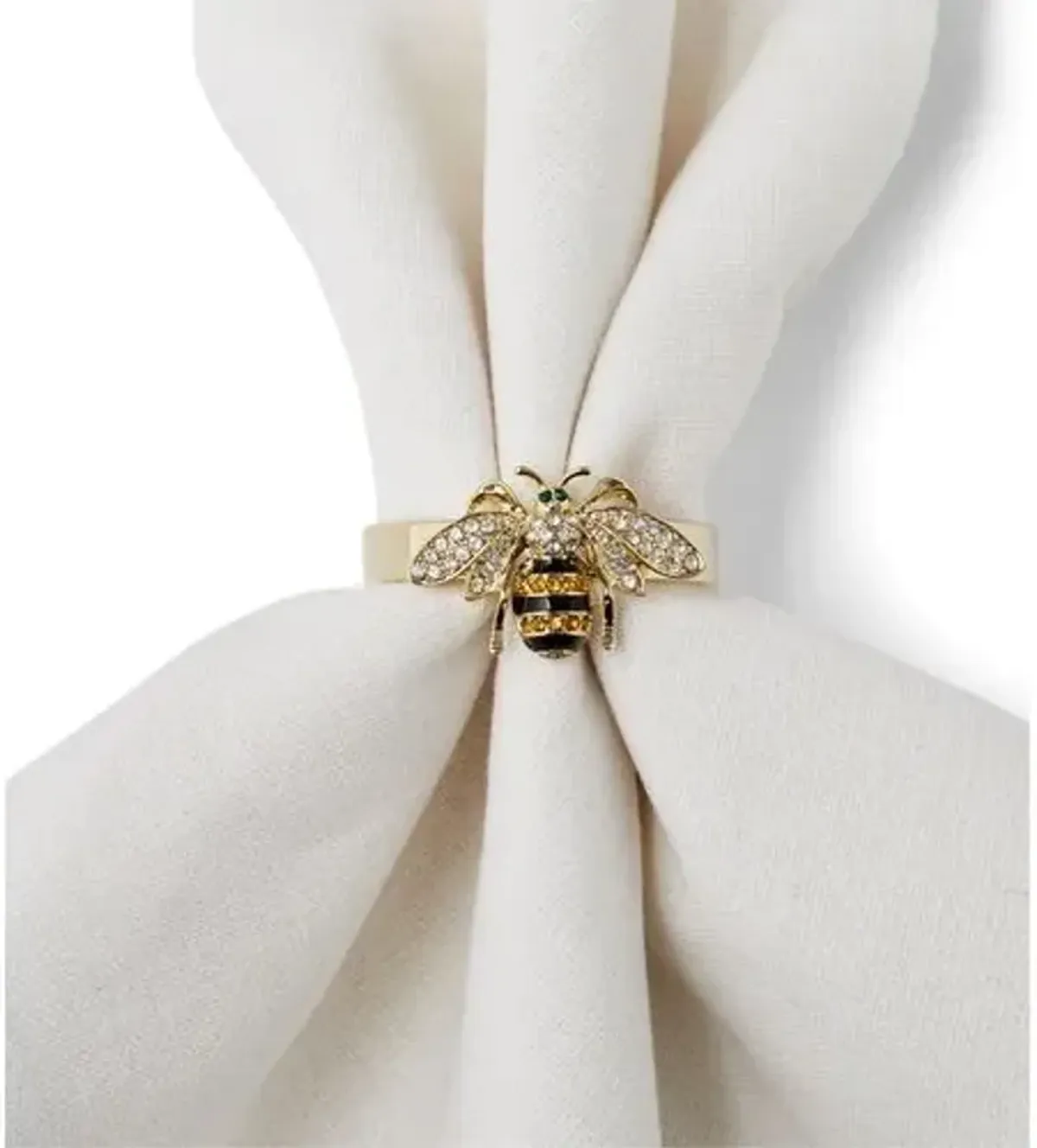 Set of 4 Bee Napkin Rings - Gold - Joanna Buchanan