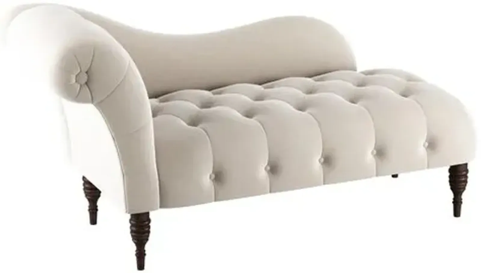 Frances Velvet Tufted Chaise - Handcrafted - Gray - Comfortable, Sturdy, Stylish