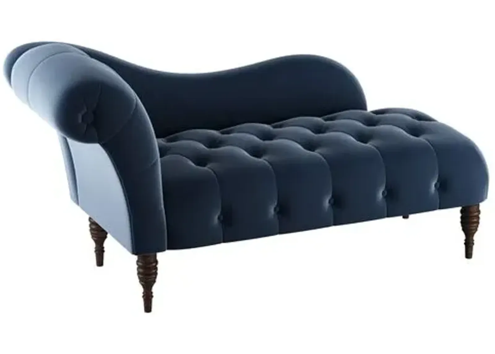 Frances Velvet Tufted Chaise - Handcrafted - Blue - Comfortable, Sturdy, Stylish