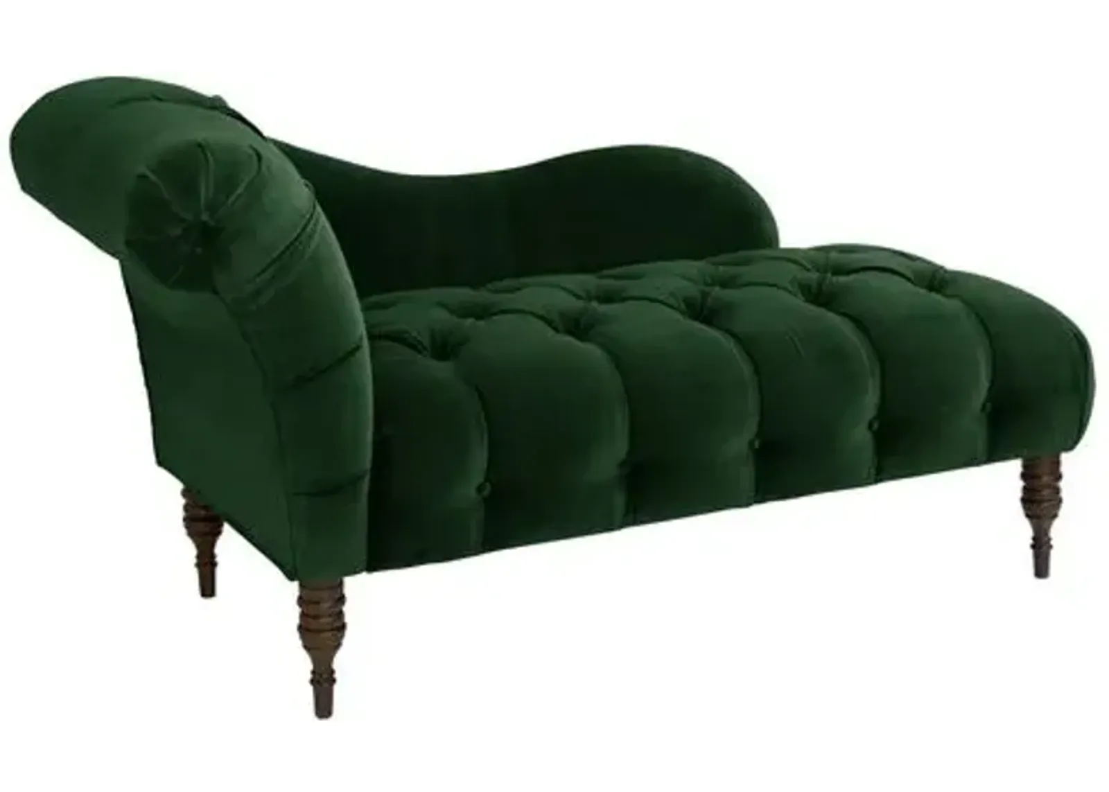 Frances Velvet Tufted Chaise - Handcrafted - Green - Comfortable, Sturdy, Stylish