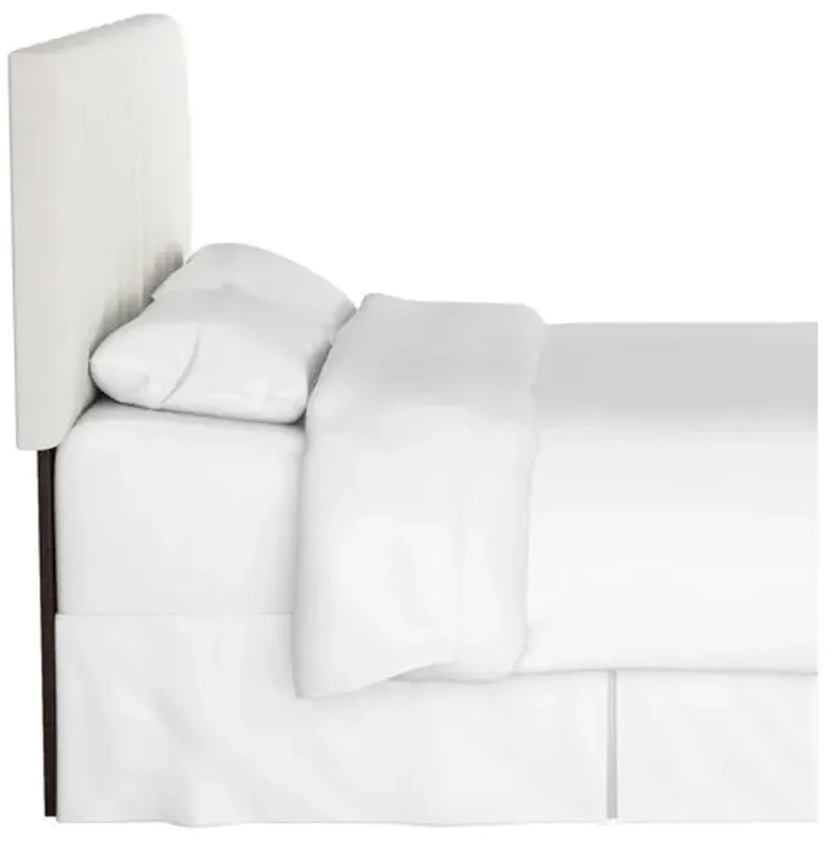 Delmar Linen Channeled Headboard - Handcrafted - White