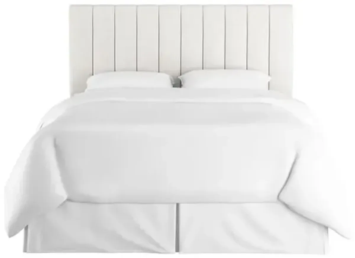 Delmar Linen Channeled Headboard - Handcrafted - White