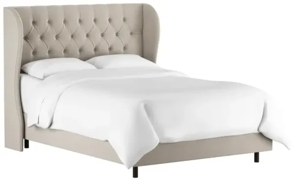 Reed Velvet Wingback Bed