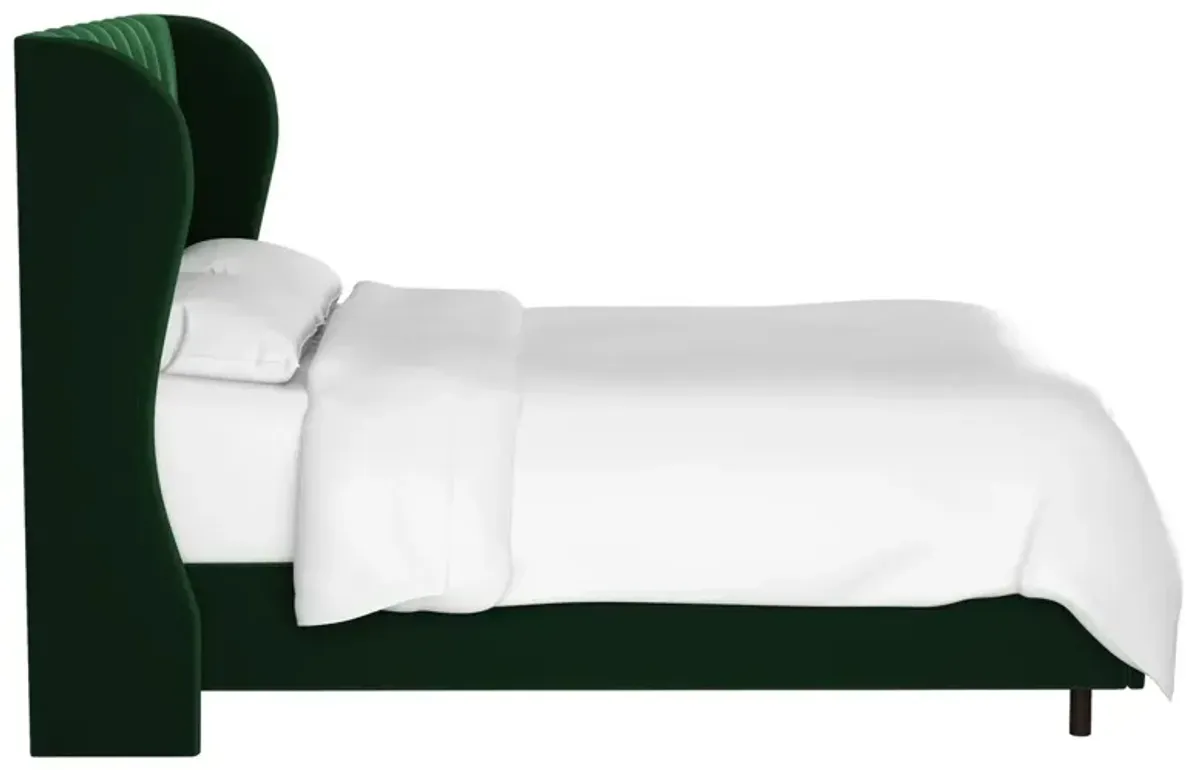 Reed Velvet Wingback Bed