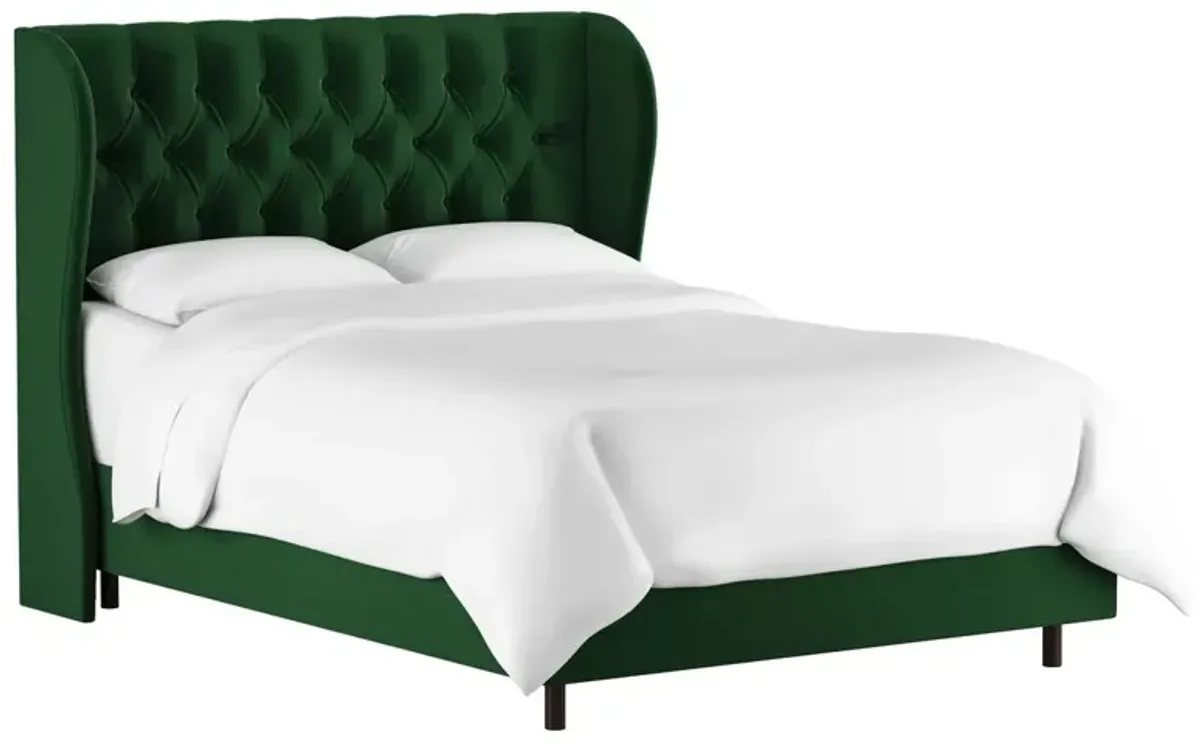 Reed Velvet Wingback Bed