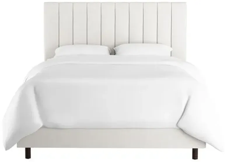 Delmar Linen Channeled Bed - White