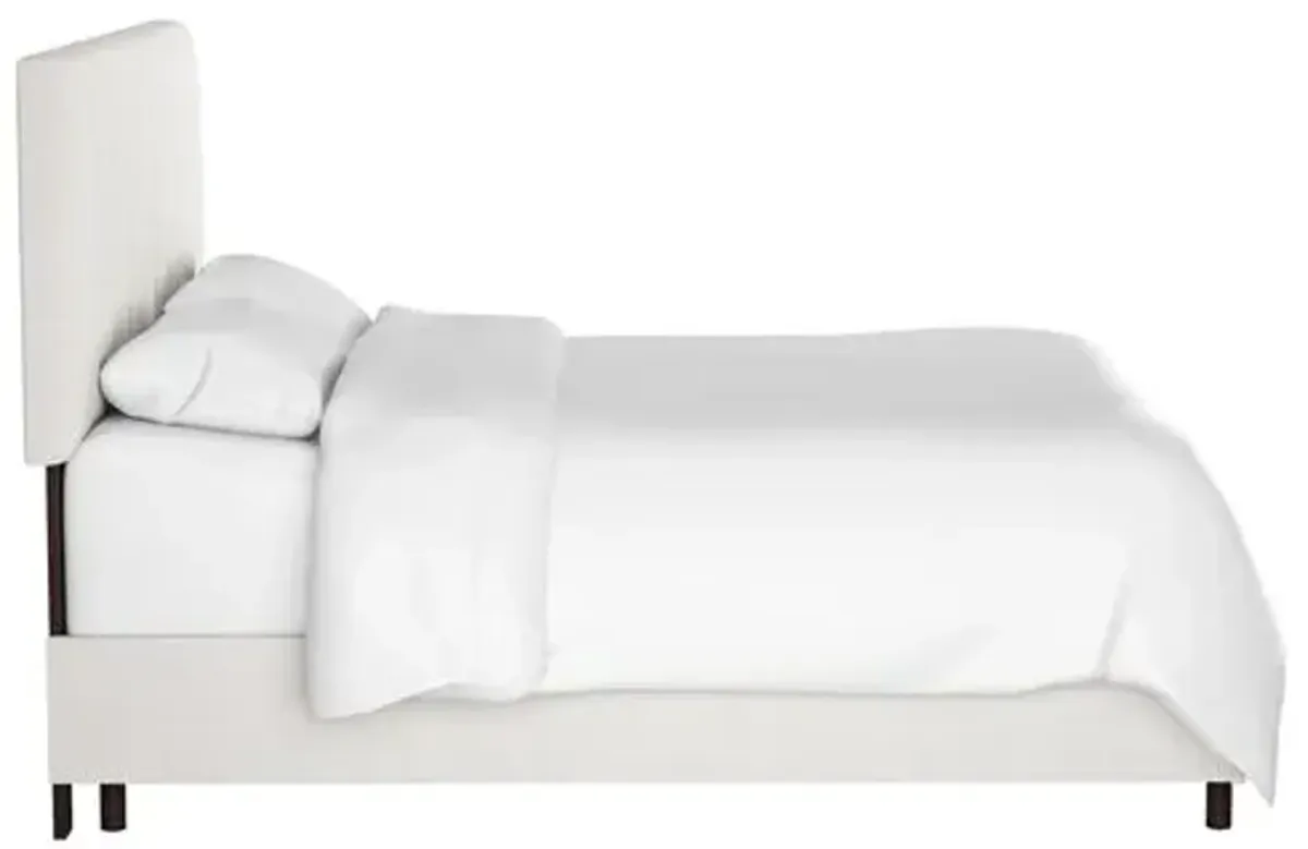 Delmar Linen Channeled Bed - White