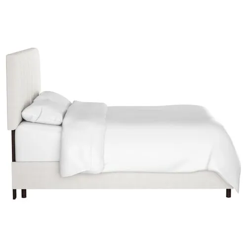 Delmar Linen Channeled Bed - White