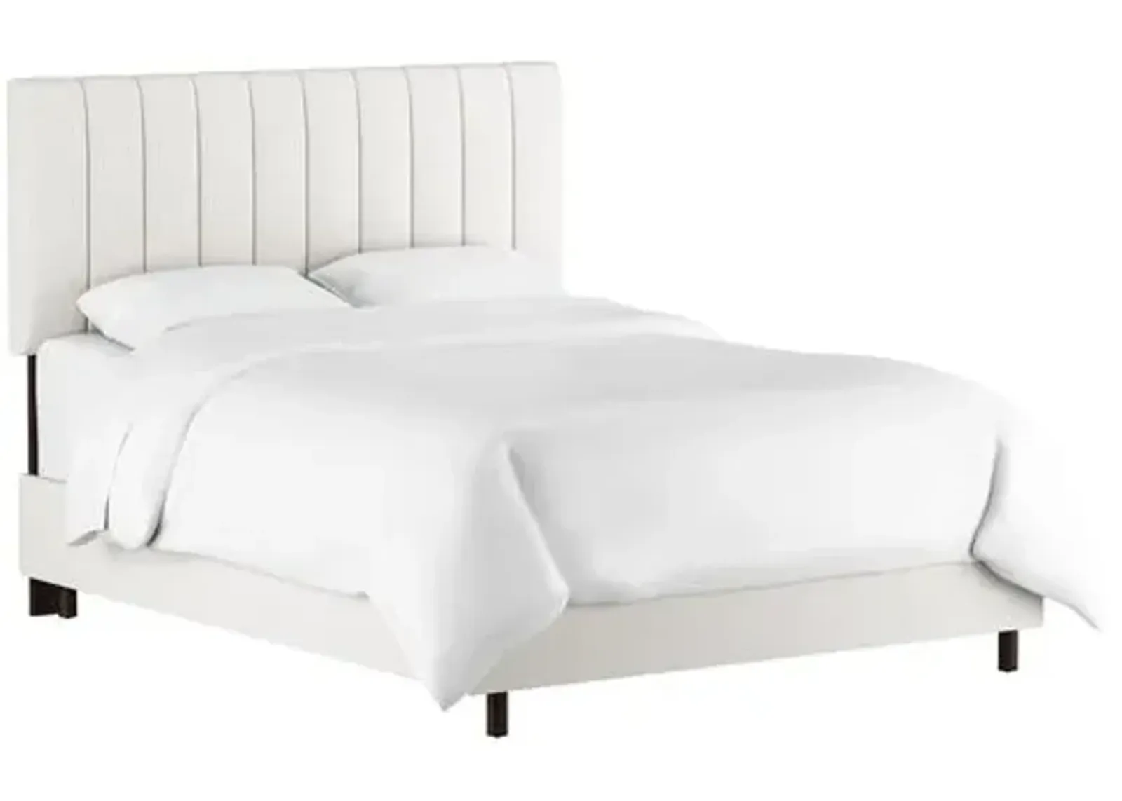 Delmar Linen Channeled Bed - White