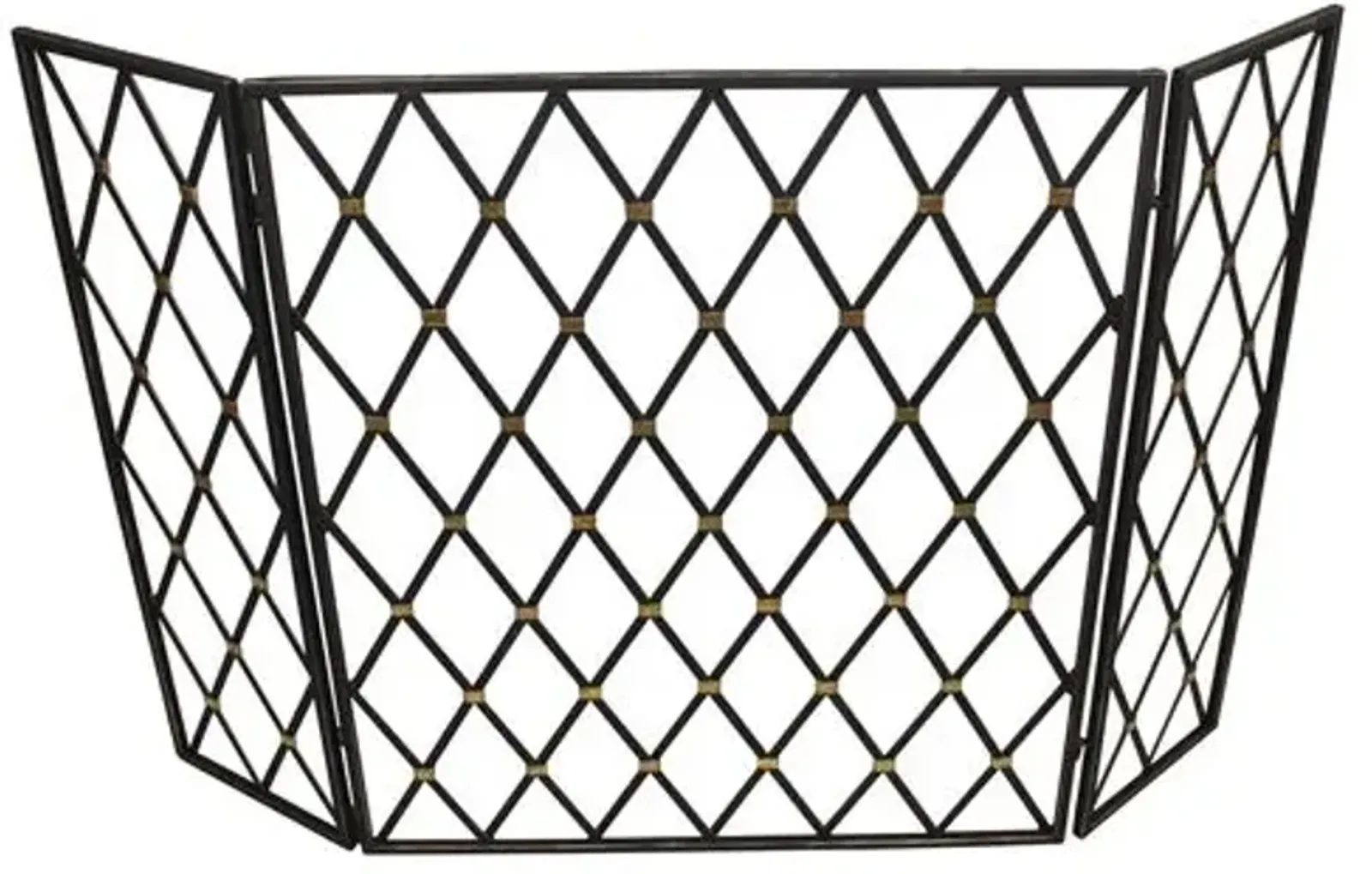 49" Lillie Three-Panel Fireplace Screen - Black