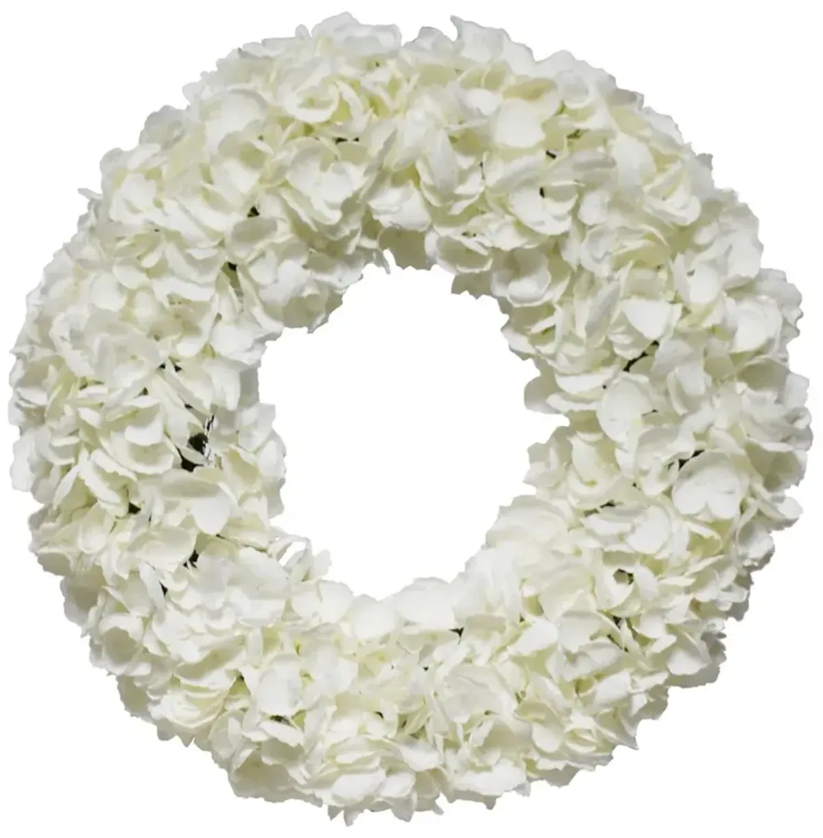 20" Hydrangea Wreath - Faux - White