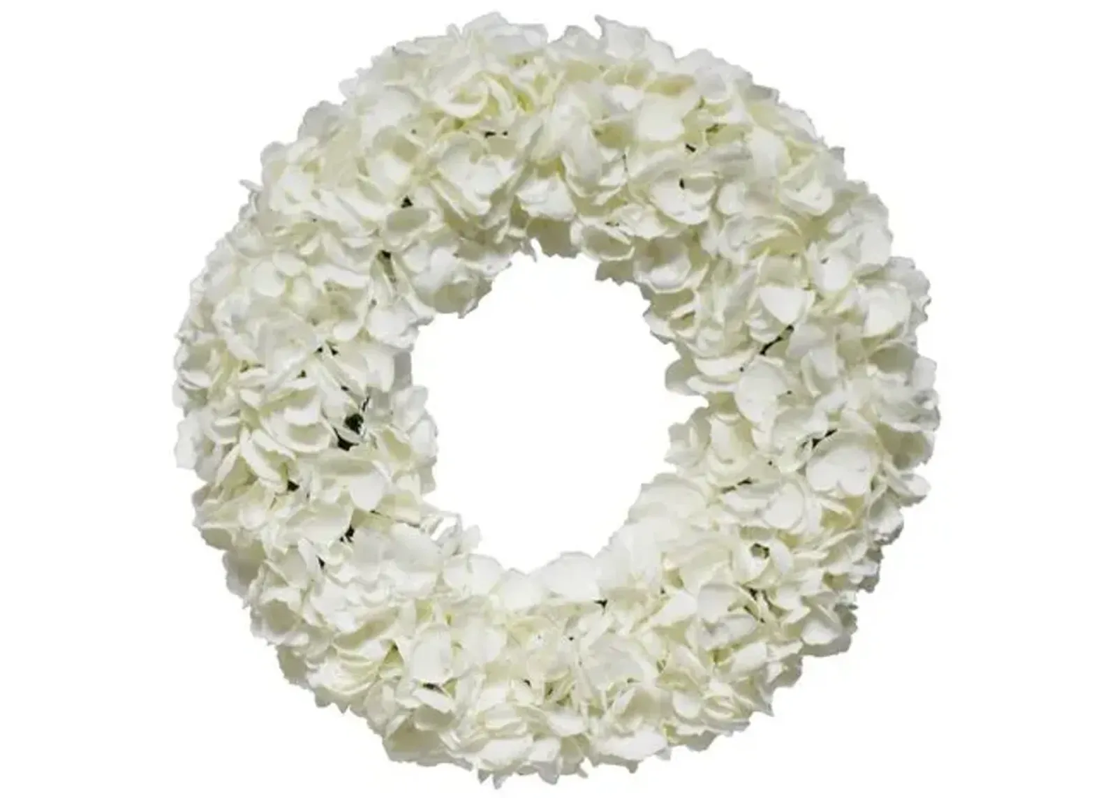 20" Hydrangea Wreath - Faux - White